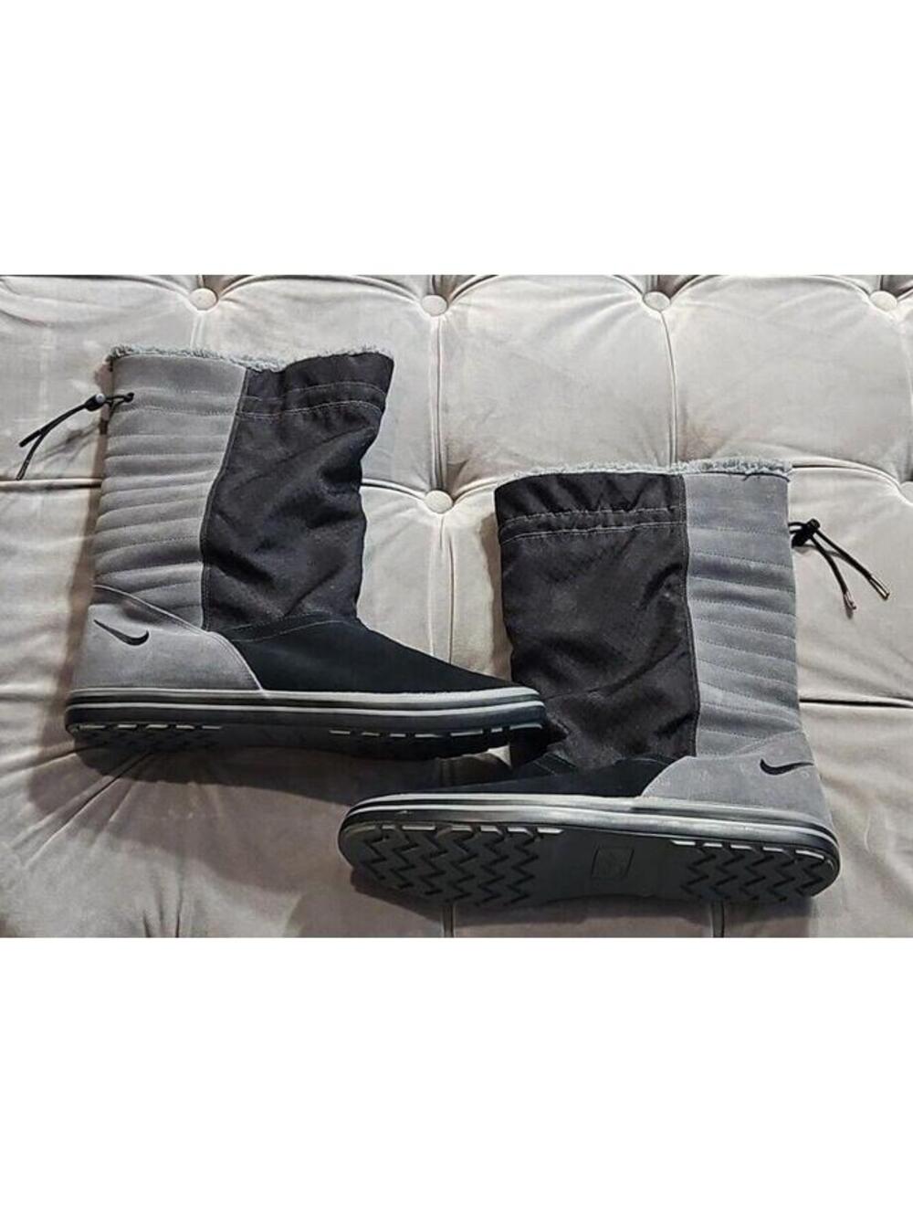 Nike Anthracite Black and Grey Suede Mid Calf Boots 749526-001 Womens Shoes 10